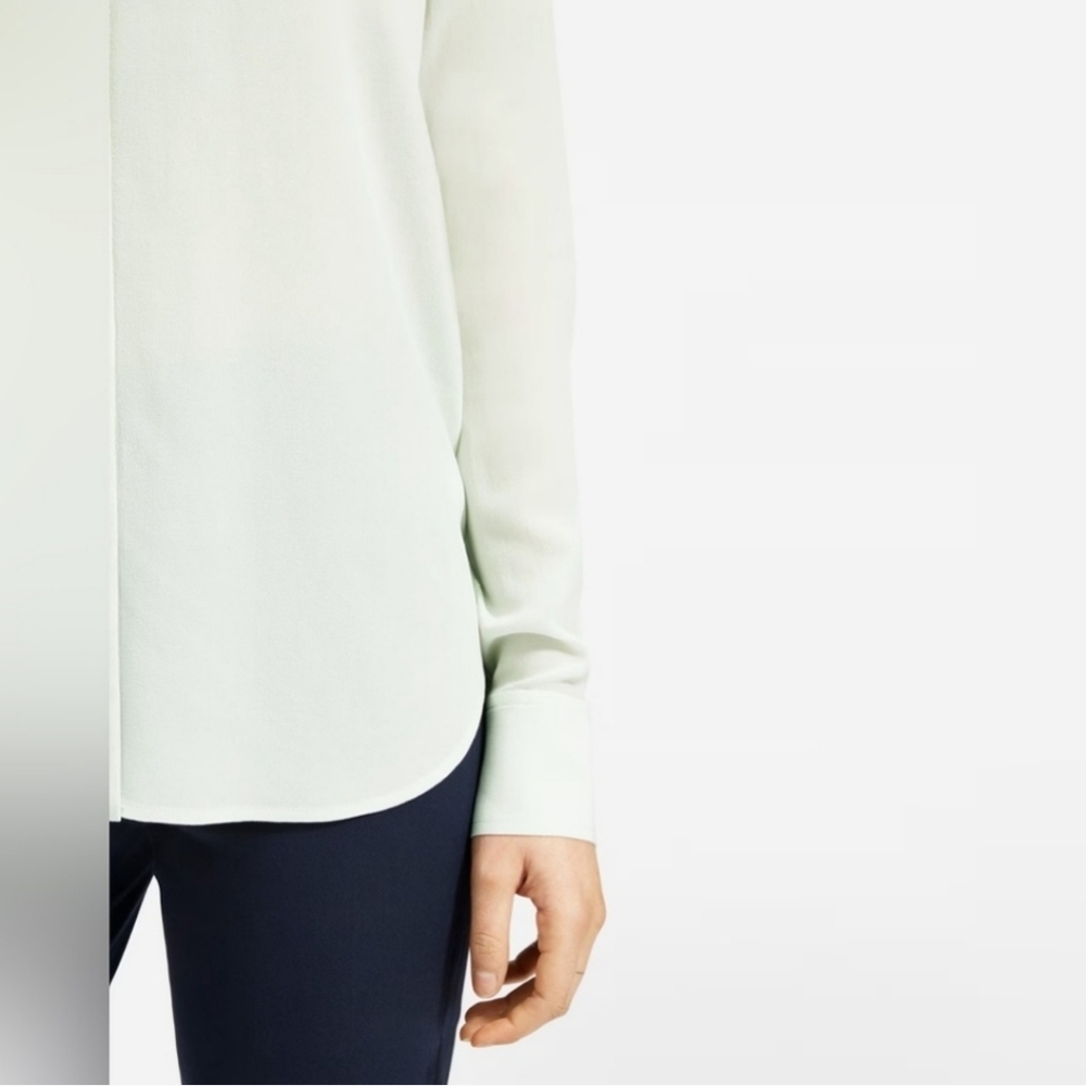EVERLANE THE CLEAN SILK RELAXED SHIRT IN LIGHT GREEN•SIZE 4•NWT! - Picture 5 of 6